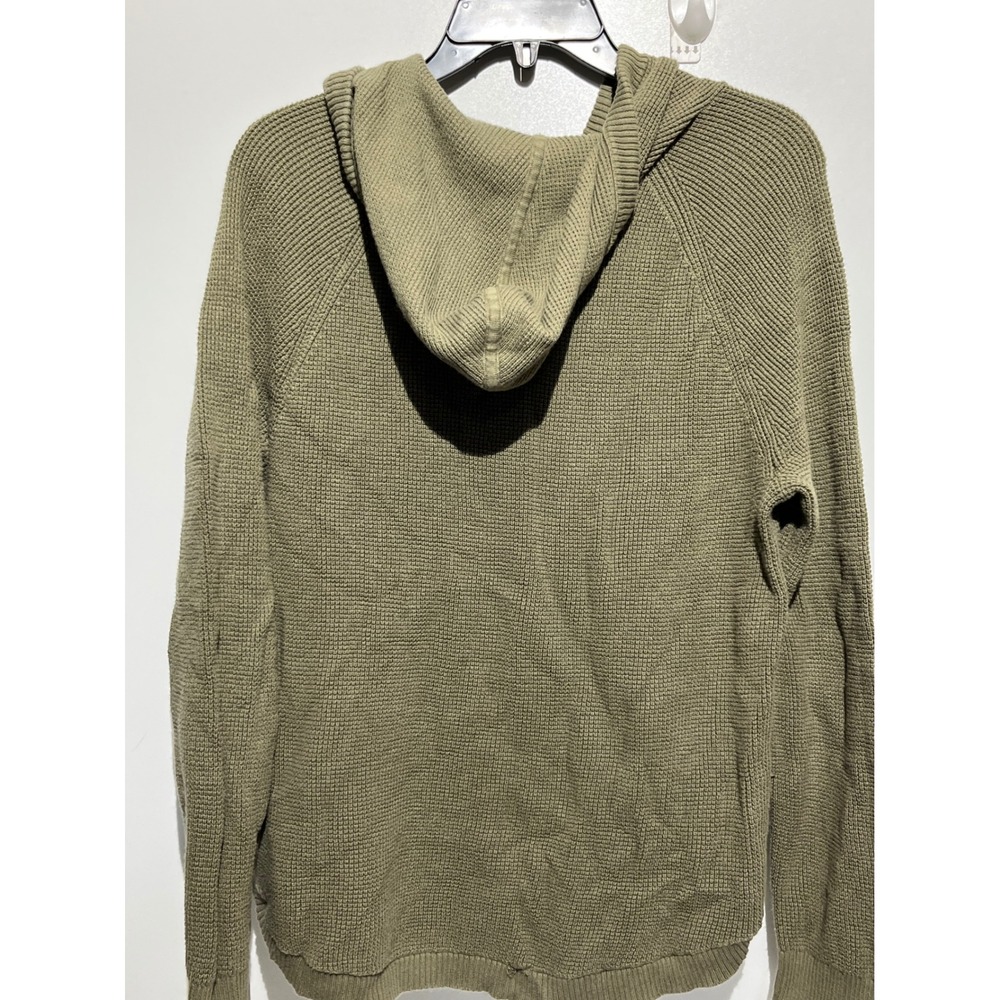 Lauren Ralph Lauren Womens Olive Green Waffle Knit Raglan Hoodie Sweater Large - Picture 10 of 15